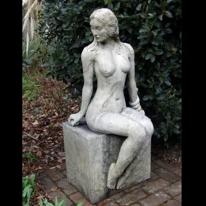 Cheap and fine carving marble stone naked lady sculpture