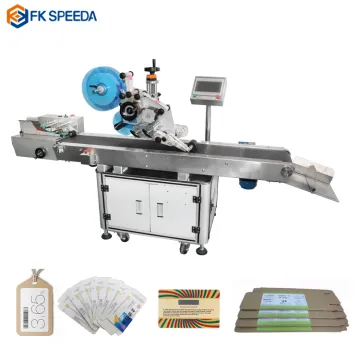 High-Speed Automatic Flat Label Applicator Machine for Card Tags, Pouches, and Mylar Bags