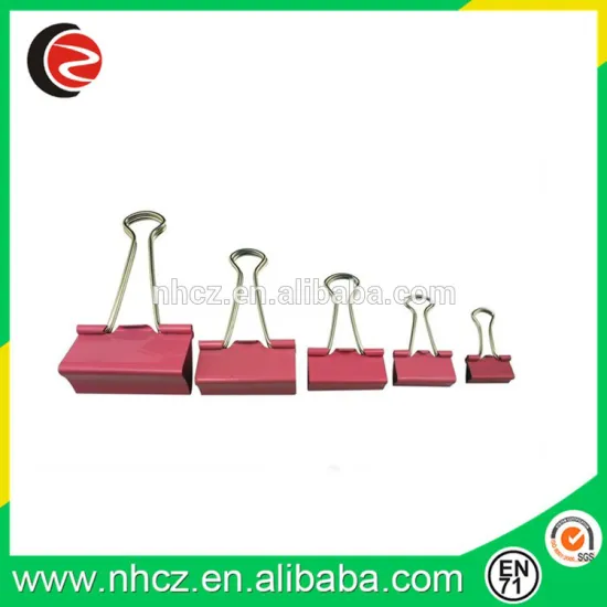 Pink Binder Clips Assorted Size