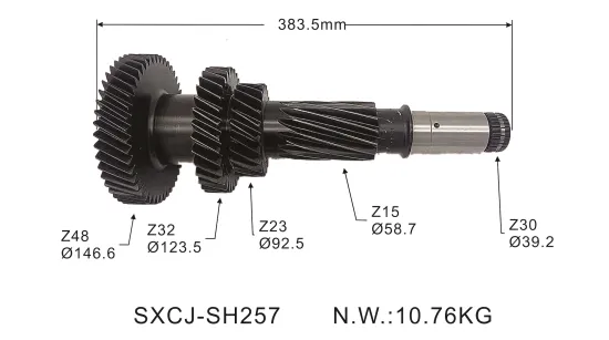 93439324 / TDCF1018 / TDCK1018 Shaft for TREMEC TR-4050/FORD/GM2010 Transmission