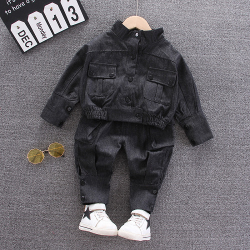 Boys Clothes Fashion Cartoon Boy Suit Set Casual Hot Sale Kids Costume Boy Clothing Set T-shit + Black Pants Children0-6year old
