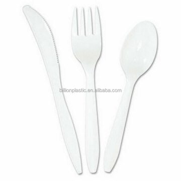 Meddium Weight White Plastic Cutlery Set with Napkin Individually