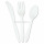 Meddium Weight White Plastic Cutlery Set with Napkin Individually