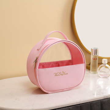 กระเป๋าแต่งหน้าพีวีซีที่กำหนดเองฉลากส่วนตัวกันน้ำ PU Travel Cosmetic Bag สำหรับผู้หญิง
