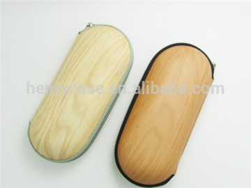 wood grain leather surface eva case for glasses
