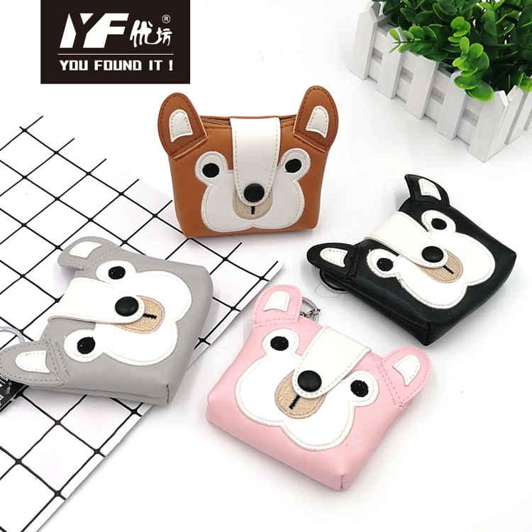 Porta-moedas em PU estilo urso de desenho animado personalizado