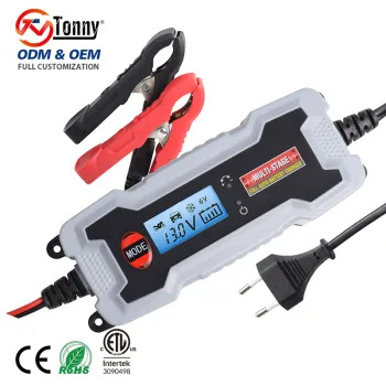 Smart LCD Battery Charger for 6V/12V Lead-Acid & AGM Batteries - 4A Output Current