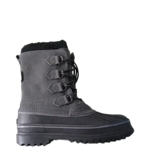 Mens Waterproof Leather Pac Boots with Felt Lining for Snow