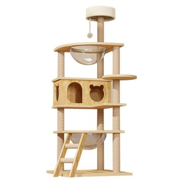 Modern Wooden Cat House Scratch Friendly Design