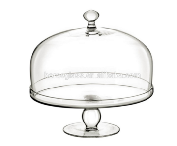 High quality Amusing lead free Aristo glass cake bell jar and pedestal cake dome glass