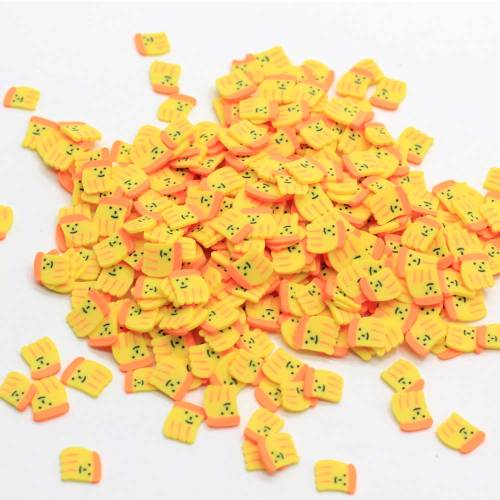 Nouveauté mignon polymère argile banane forme Nail Art autocollants Mini 5mm / 10mm tranches jaunes pour décors de coque de téléphone