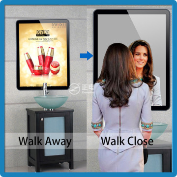 Crystal frameless super thin light box tablet ABS plastic led acrylic box with magic mirror
