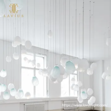 Creased glass ball light Modern design glass chandelier Custom glass pendant light
