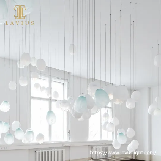 Creased glass ball light Modern design glass chandelier Custom glass pendant light
