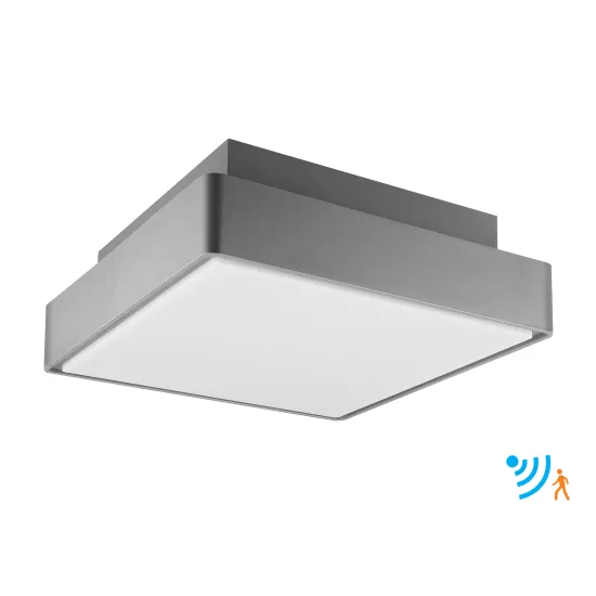 Motion Sensor Ceiling Light with E27 Bulb: P3301-E27-MS E27 Square Ceiling Lamp