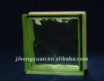 green cloudy glass block