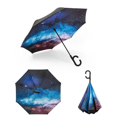 Custom Print Brand Logo UV Reverse Umbrella