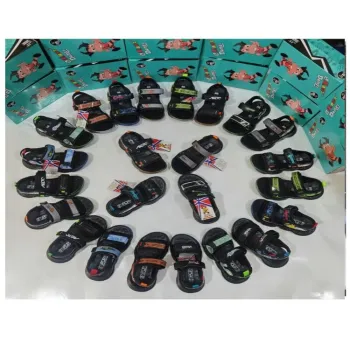 Black Adjustable Strap Sport Sandals for Boys - ZJX011 Size 26-31