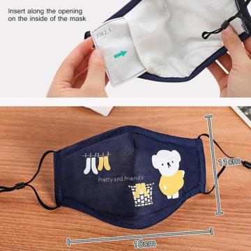 มาสก์หน้า Cotton 100% แบบใช้ซ้ำได้พร้อมตัวกรองล้างทำความสะอาดได้