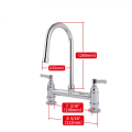 Commercial Kitchen Dual Handle 3 Way Kitchen Faucet