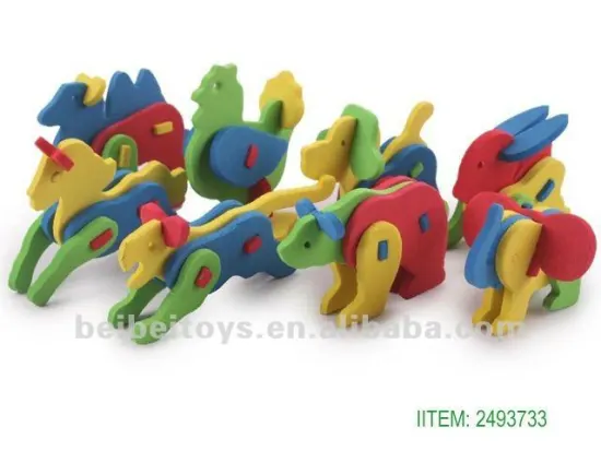 3d EVA Foam Animal Puzzle DIY Toys, Mini Eva Animal toys