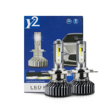 High-Brightness F2 LED Car Headlight Bulbs: H4, H7, H11, 9006, H13, and Fan-equipped 10000lm Y2 Models