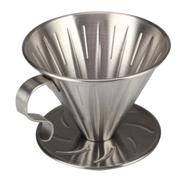 Filtro de gotejamento de café com acabamento prateado