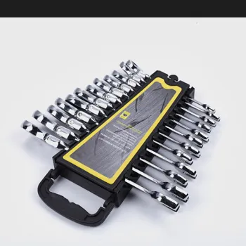 8-22mm Chromium Vanadium Steel Adjustable Ratchet Wrench Set