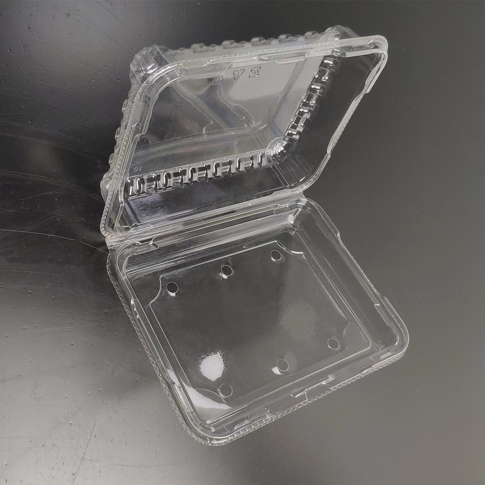 transparent thermoforming blister pet clamshell with air hole