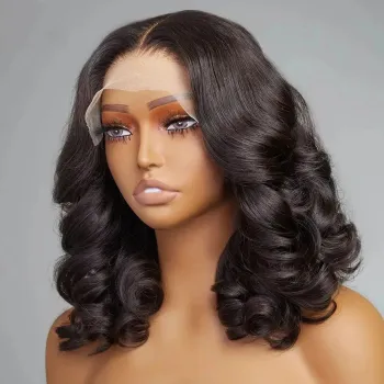 13x4 Raw Peruvian Hair HD Lace Wig with Bouncy Egg Curly Wave Cuticle Aligned Human Hair