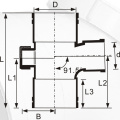 Din Drainage Upvc الحد من المحملة الباب الخلفي رمادي