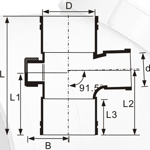 Din Drainage Upvc Уменьшающая мишень задней двери серый