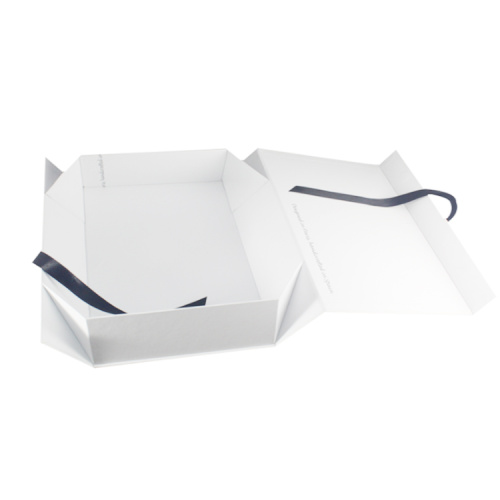 Green Custom Paper Cardboard Folding Box with ribbon