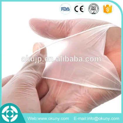 vinyl gloves powder free 3.5 g for M size clear