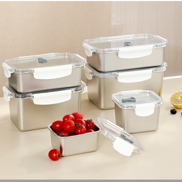 Maxcook 2024 2100ml Stainless Steel Food Container Storage Box with Lid