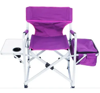 Oversized Aluminum Lightweight Portable Side Table & Cooler Bag with Folding Director Chairs
