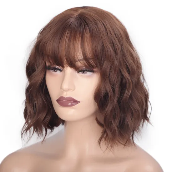 Wholesale Bob Highlight Wavy Peruvian Remy Human Hair 13x6 Lace Front Wigs Short Length Bob Auburn Highlights Human Hair Wigs