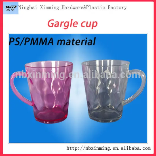 Reusable plastic cup with handle