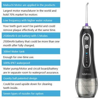 H2ofloss 2-in-1 Water Flosser & Electric Sonic Toothbrush
