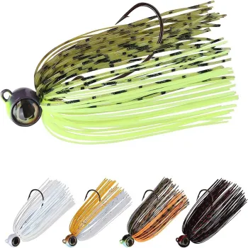 Big Eyes 7g/11g/14g Swimming Bass Jigs Buzzbait Swim Jig Silicone Rubber 5pcs/Set Beard Bait