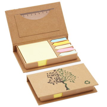 Budget-Friendly Customizable Kraft Memo Pad Set with Built-in Ruler for Office Use