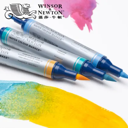 Winsor & Newton Watercolor Marker Pen Set Soft Water Colour Brush Markers 6 Colors 12 Colors Cotman Ink