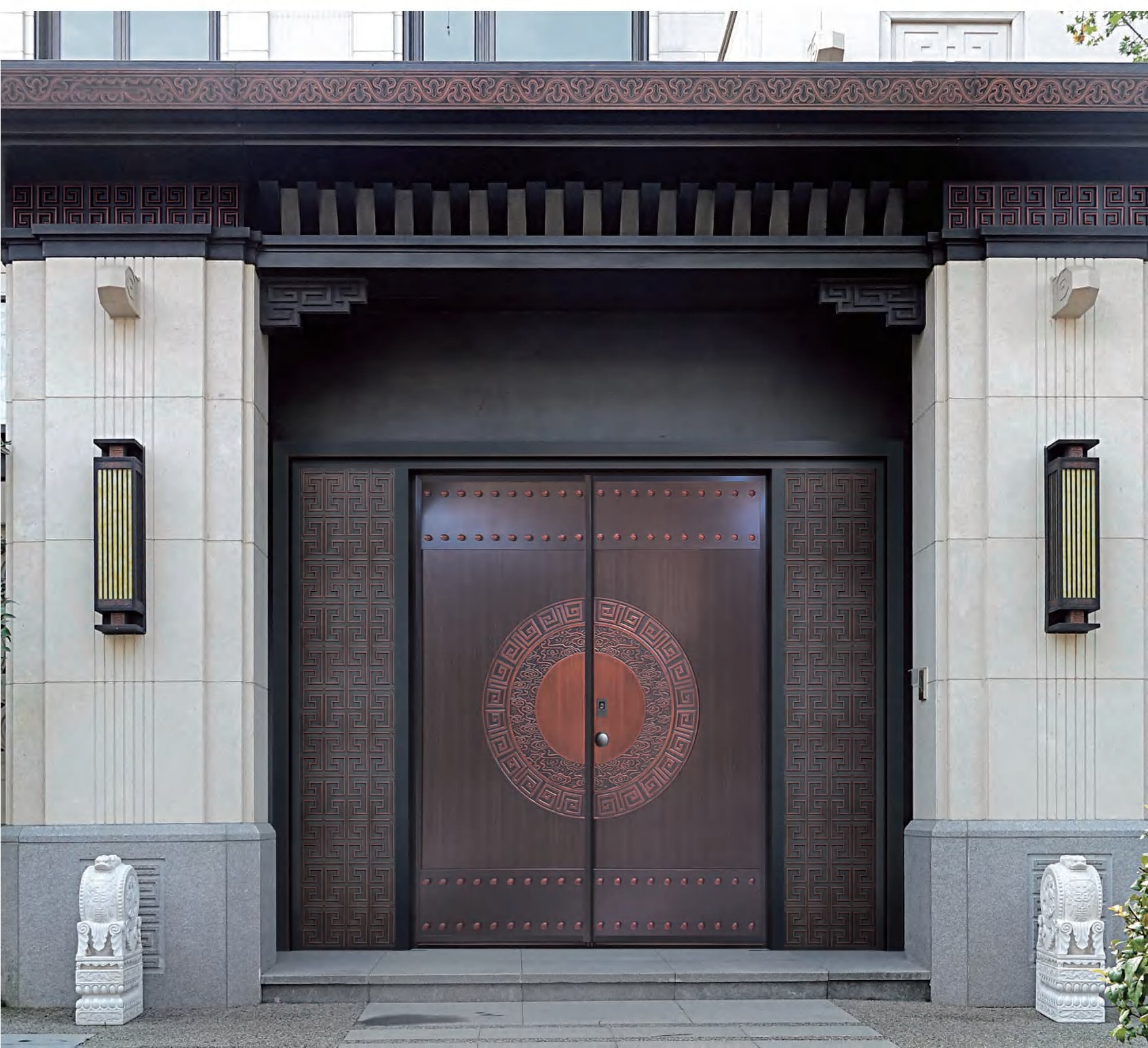 contemporary double front doors