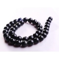 Obsidienne noire naturelle ronde, perles semi-précieuses en pierres rondes 12 &quot;