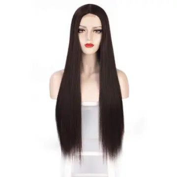 Aisi Beauty Hotselling Vendor Cheap Long Silky Straight Brown Wig Swiss Lace Synthetic Hair For Black Women Lace Front Wig