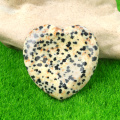 Dalmation Jasper Handmade Craved 40MM Love Heart Thumb Worry Stone for Anxiety Stress Relief Meditation