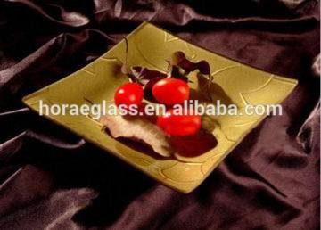 Wholesale Silver Gold Decorative square Glass Plates