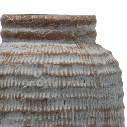 Wholesale Terracotta Cylinder Vases: Unique Hand-Carved Pastoral Garden Flower Vases for Home Decor