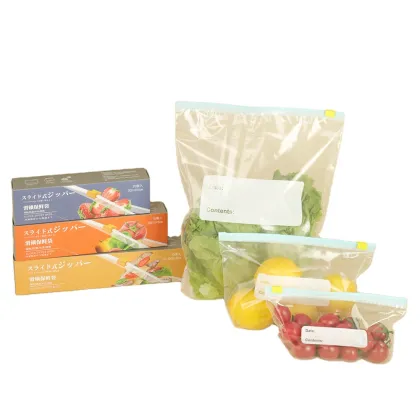 Custom Slider Stand Up Pouch Bags - Clear Food Zipper Lock Plastic Pouches