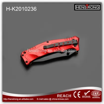 Contrast color aluminum handle black coat sharp blade folding knife